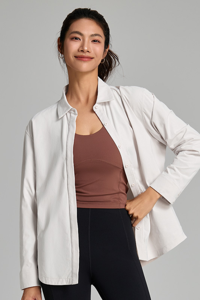Women's Spring Loose-Fitting Curved Hem Quick Dry Shirt