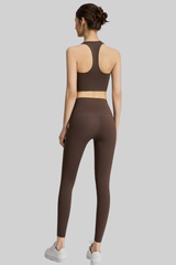 Women's Yoga Sets:Halter V-Neck Racerback Bra And Leggings