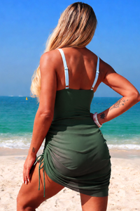 Women's Sweet Vaction Gradient Pleated Side Tie Bikini