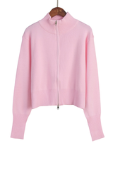 Double-opening zipper fitted sweater set