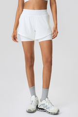 Women's 2-in-1 Shorts - Quick-Dry Drawstring Yoga Pants