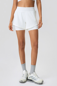 Women's 2-in-1 Shorts - Quick-Dry Drawstring Yoga Pants