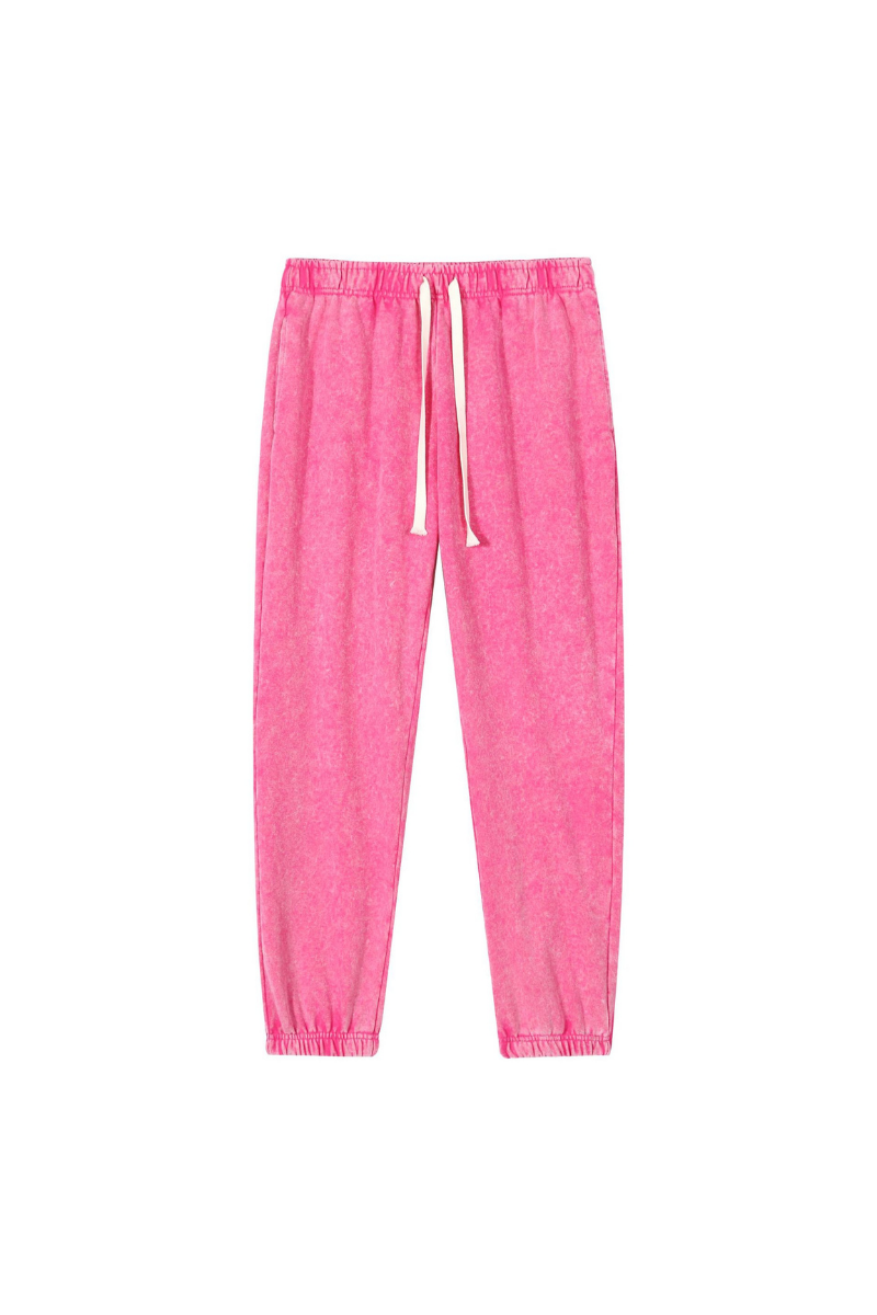 Unisex Fall Vintage Washed Elastic Waist Drawstring Joggers