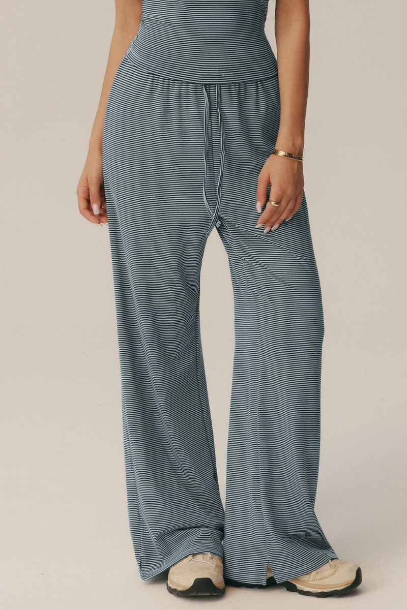 Women's Fall Vintage Striped Drawstring Casual Pants
