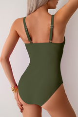 Women's Mesh-Stitched Twist-Front One-Piece Swimsuit