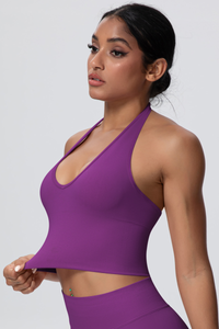 Women's Seamless Halter Backless Sports Tank Top