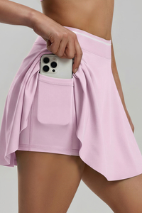 Women's High-Waist A-Line Asymmetric Hem Athletic Skort