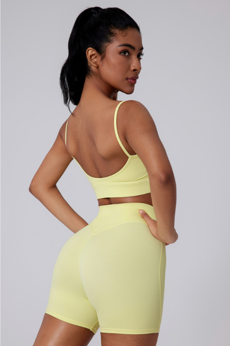 Women's Summer Thin Strap Bra And Shorts Two-Piece Sets