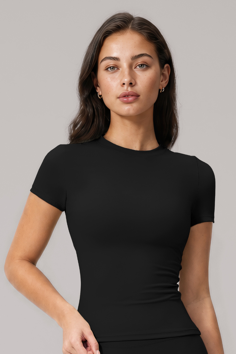 Women's Bare Feel Crew Neck Slim Fit Sports T-shirt