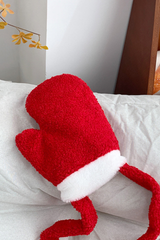 Christmas Red Glove Shape Warm Plush Crossbody Bag