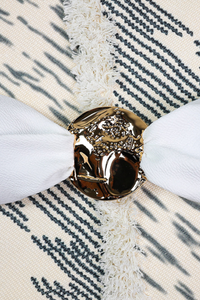 Women's Sexy Metal Button High Slit Cover-up Set - 3pcs