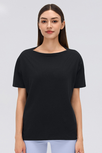 Women's Summer Lightweight Loose Fit Solid Sports T-Shirt