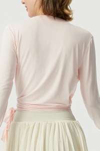 Women's Summer Sports Cross-Tie Fitted Long-Sleeved Yoga Top
