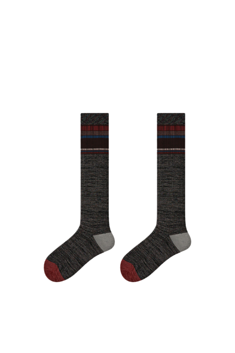Women's Preppy Y2K  Retro Multicolor Striped Warm Knee-High Socks