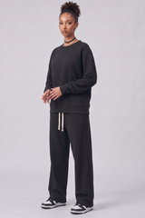 Unisex Fall Fleece Mock Neck Sweatshirt and Sweatpants Sets
