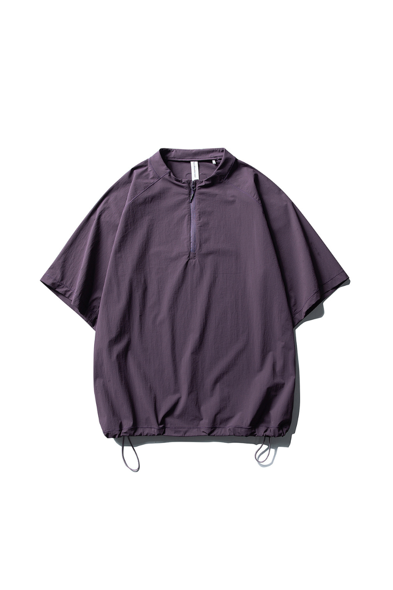 Unisex Lightweight Half Zip Stand Collar Quick Dry T-shirt