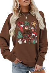 Women's Fall Merry Christmas Graphic Pullover