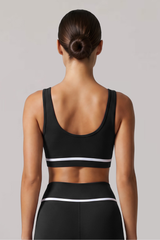 Women's Contrast-Line Wide Strap Shaping Sports Bra