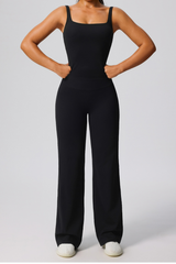 Women's Tank Top Straight Pants Exercise Yoga Two-piece Sets