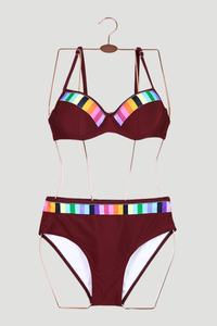 Women's High Waist Bikini - Quick Dry Gradient 4-Color Suit