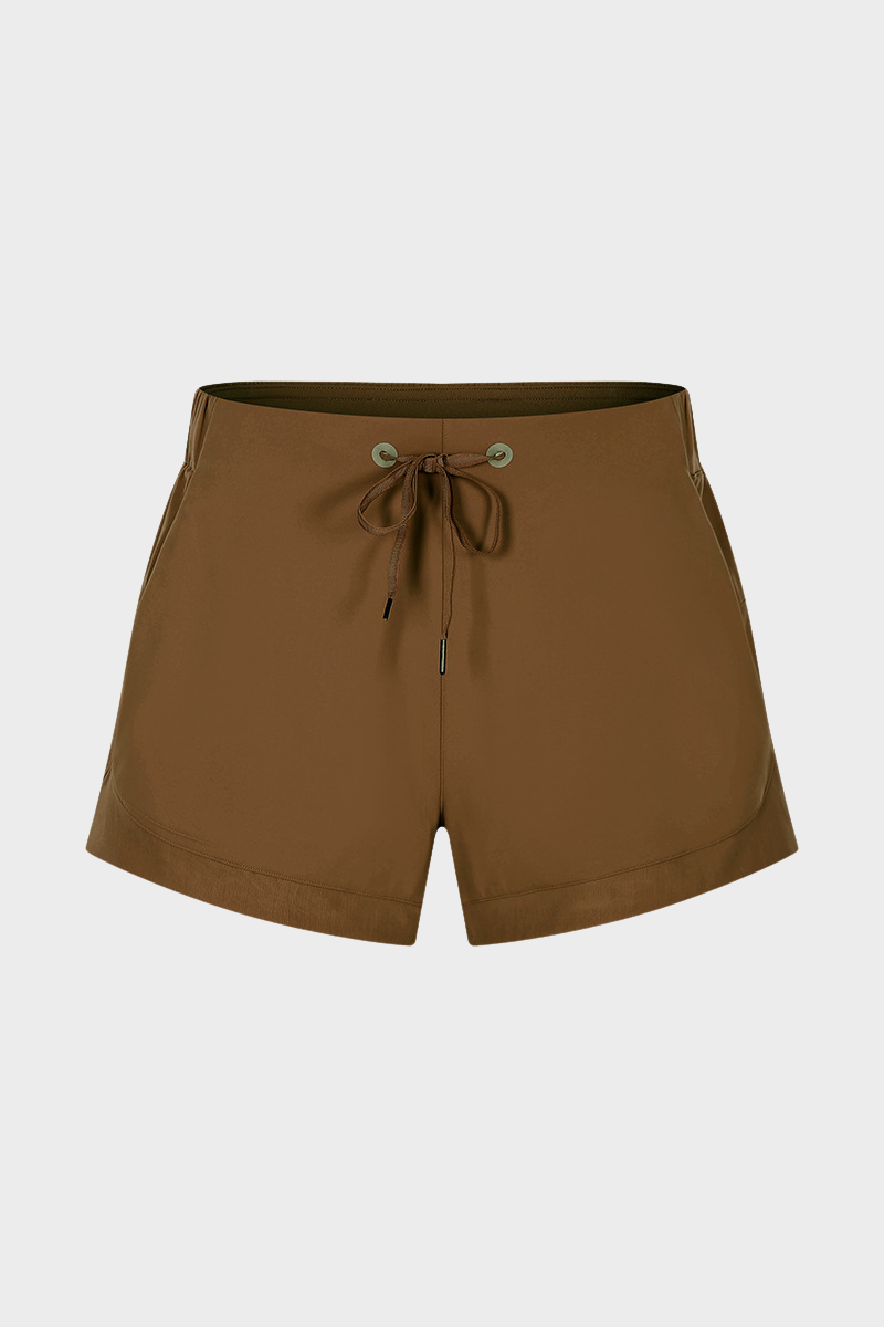 Women's Solid Outdoor Shorts - Curved Hem Quick-Dry Pants