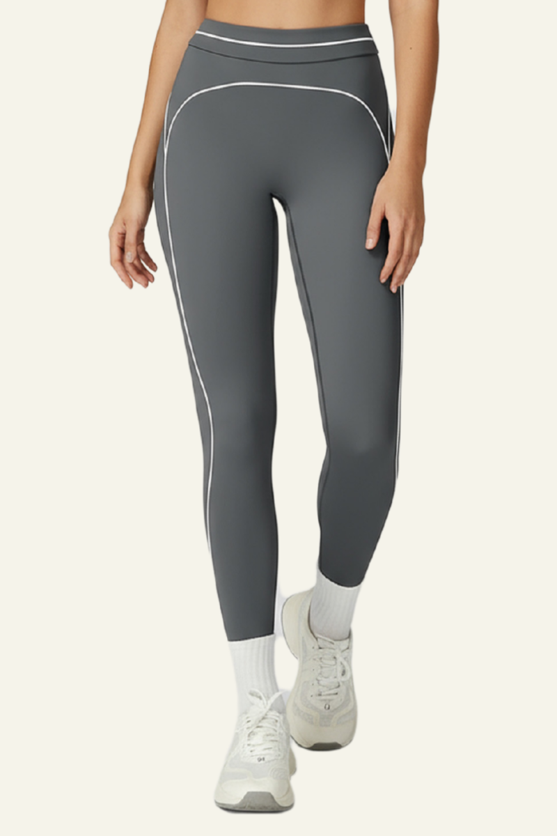 Stripes adorn tight-fitting sport pants.