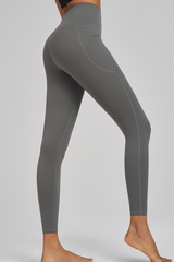 High-waist, snug-fitting athletic pants
