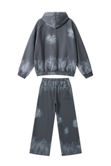 Women's Vintage Fall Set: Washed Hoodie & Wide-Leg Sweatpant