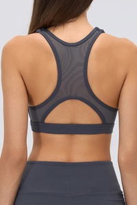 Women's Racerback Mesh Cutout High Support Sports Bra