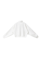 Women's Fall Boxy Cropped Stand Collar Quarter Zip Sweatshirt