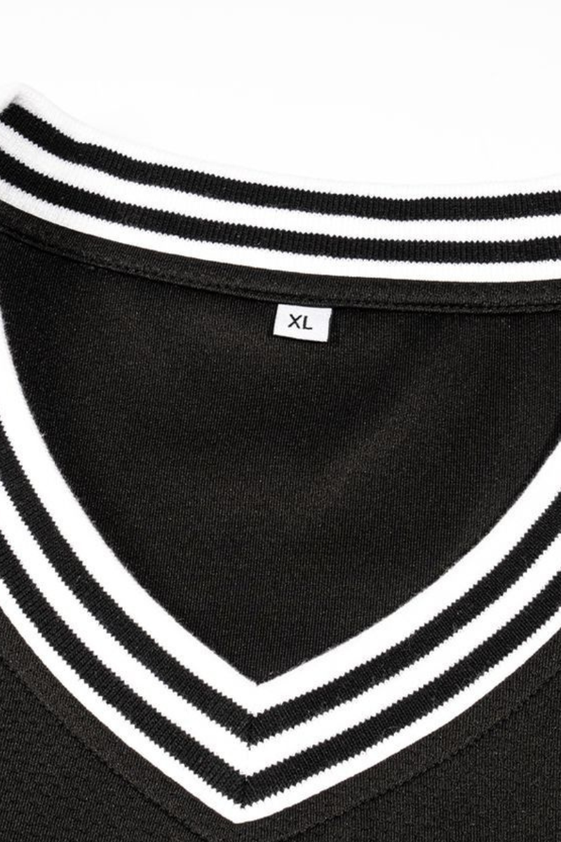 Unisex Striped Color Block Mesh Athletic Football Jersey Tee