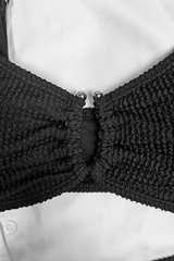 Women's Ribbed Cutout Side Tie Solid Bikini Set