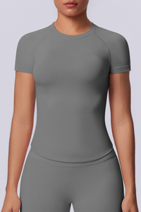 Women's Summer Seamless Solid High Stretch Breathable Tee