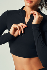 Women's Sports Set:Stand Collar Long Sleeves Top And Skirt