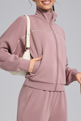 Women's Fall Soft Modal Drop Shoulder Zip Up Sports Jacket