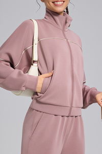 Women's Fall Soft Modal Drop Shoulder Zip Up Sports Jacket