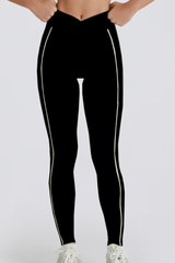 Women's Twist Contrast Line Butt-Lifting Yoga Leggings