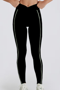 Women's Twist Contrast Line Butt-Lifting Yoga Leggings