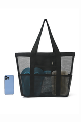 Women's Summer Solid Large Capacity Mesh Sports Bag