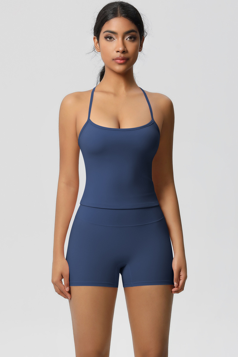 Women Workout Set: Quick Dry Sports Bra + High Waist Shorts