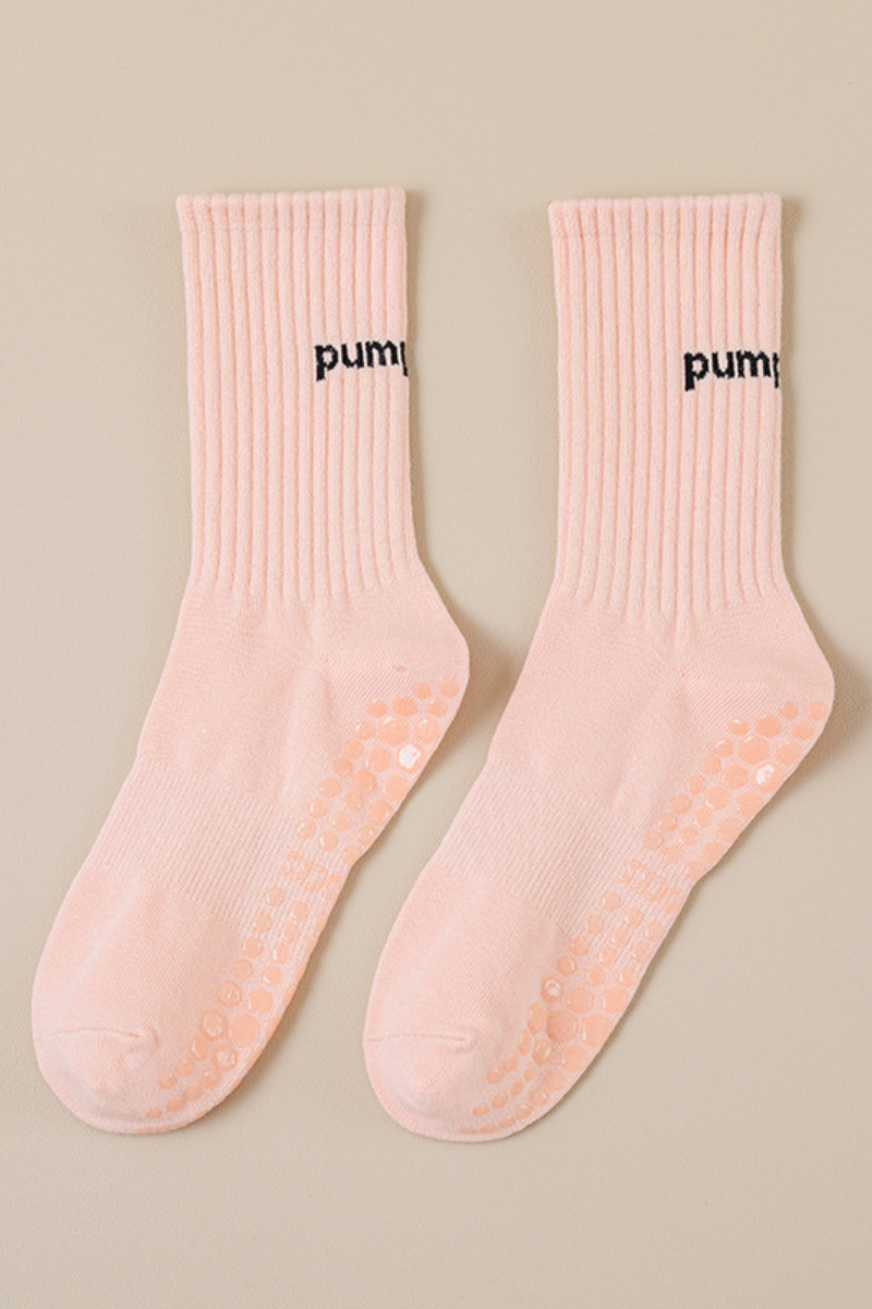 Women's Silicone Anti-Slip Yoga Crew Cotton Yoga Socks