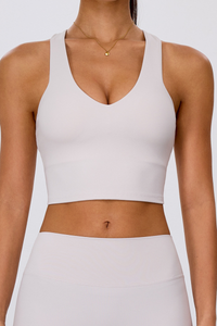 Women's Athletic V Neck Y Back Padded Yoga Bra