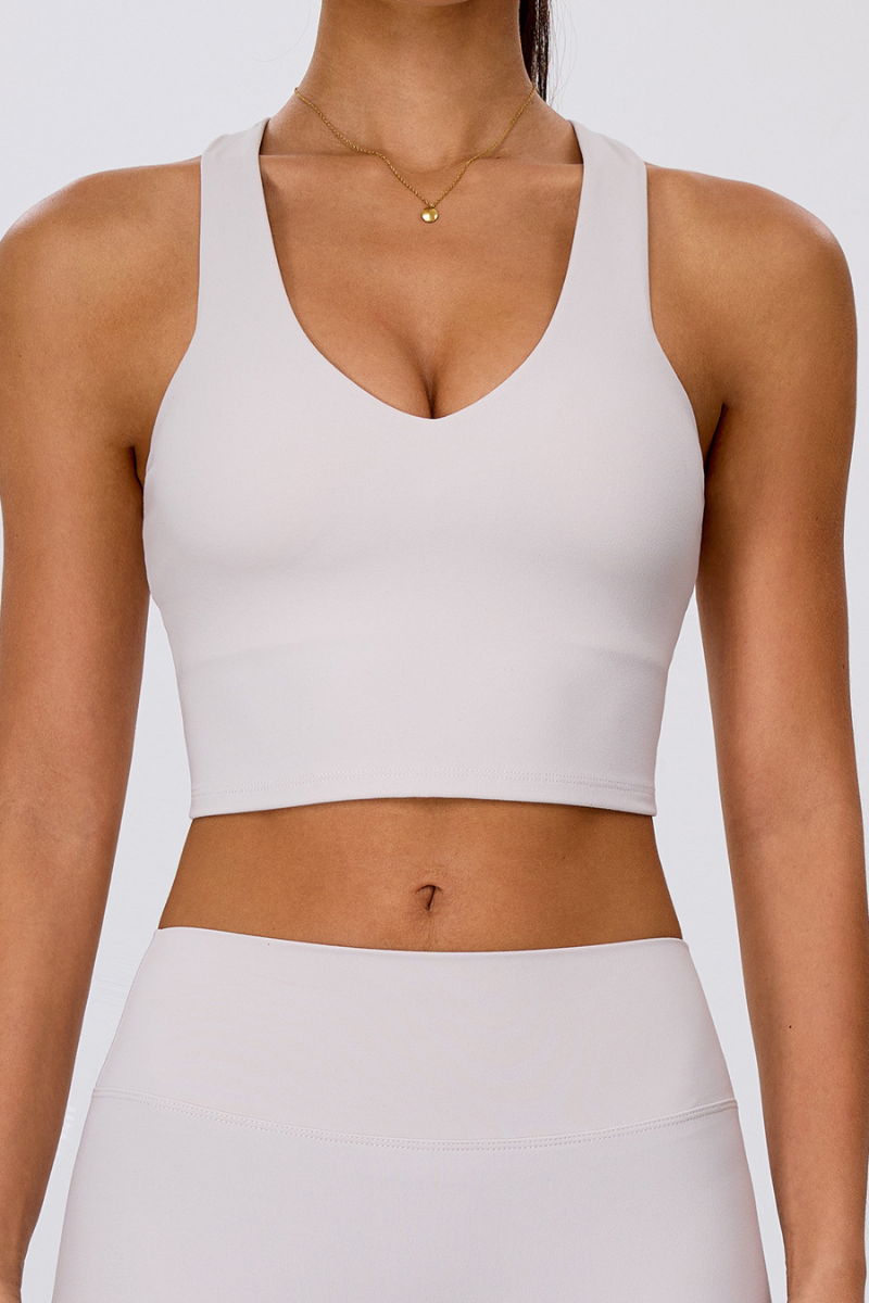 Women's Athletic V Neck Y Back Padded Yoga Bra