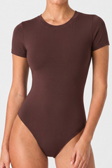 Women’s Athletic Crew Neck Short Sleeve Yoga Bodysuit