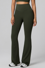 Women's High Waist Side Pocket Sculpting Flare Yoga Pants