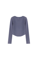 Women's Fall Snowflake U-Neck Slim Fit Long Sleeve Top