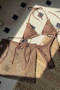 Women's Summer Mesh Half Skirt Bikini Set 3 Pieces