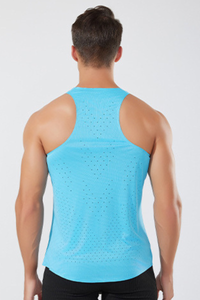 Men's Summer Lightweight Racerback Breathable Mesh Running Tank Top