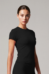 Women's Athletic Crew Neck Fitted Solid Workout Tee