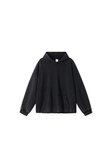 Men's Fall Winter 100% Cotton Washed Frayed Hem Hoodie